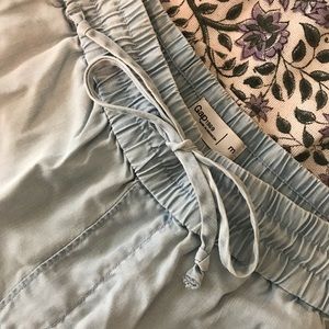 Denim drawstring shorts